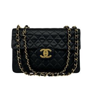 CHANEL Matelassé Coco Mark Lambskin 2-way Shoulder Bag/Tote Bag, Black 6067a